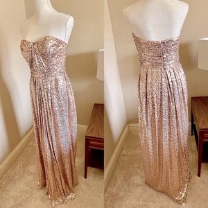 Badgley Mischka sequin strapless gown